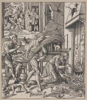 KG 01959
<br/>
Armoede in de keuken (onderdeel reeks 6 allegorieën)
<br/>
<em>Ewoutzoon, Jan (werkz. 1540-1568)</em>